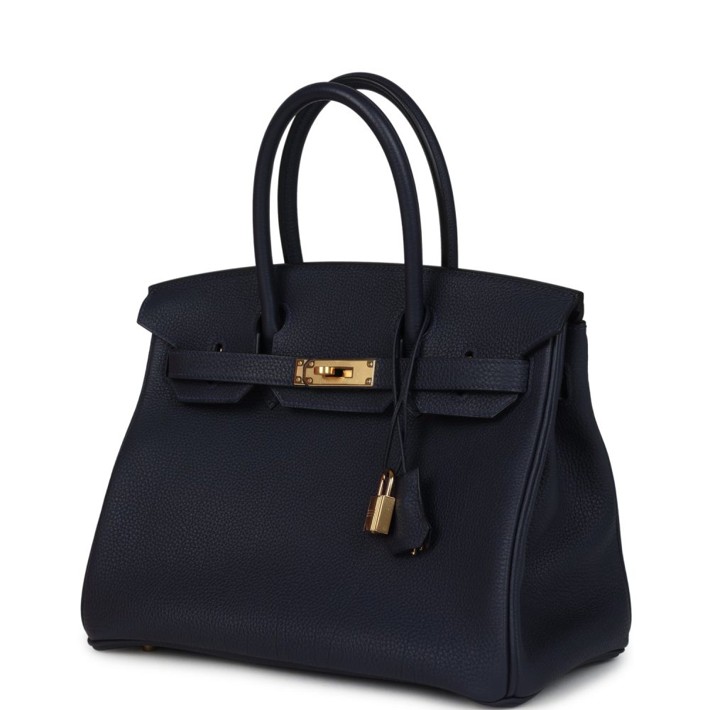 Hermes Birkin 30 Bleu Nuit Togo Gold Hardware - Image 3