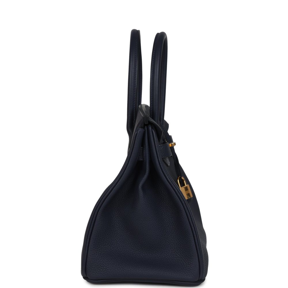 Hermes Birkin 30 Bleu Nuit Togo Gold Hardware - Image 4