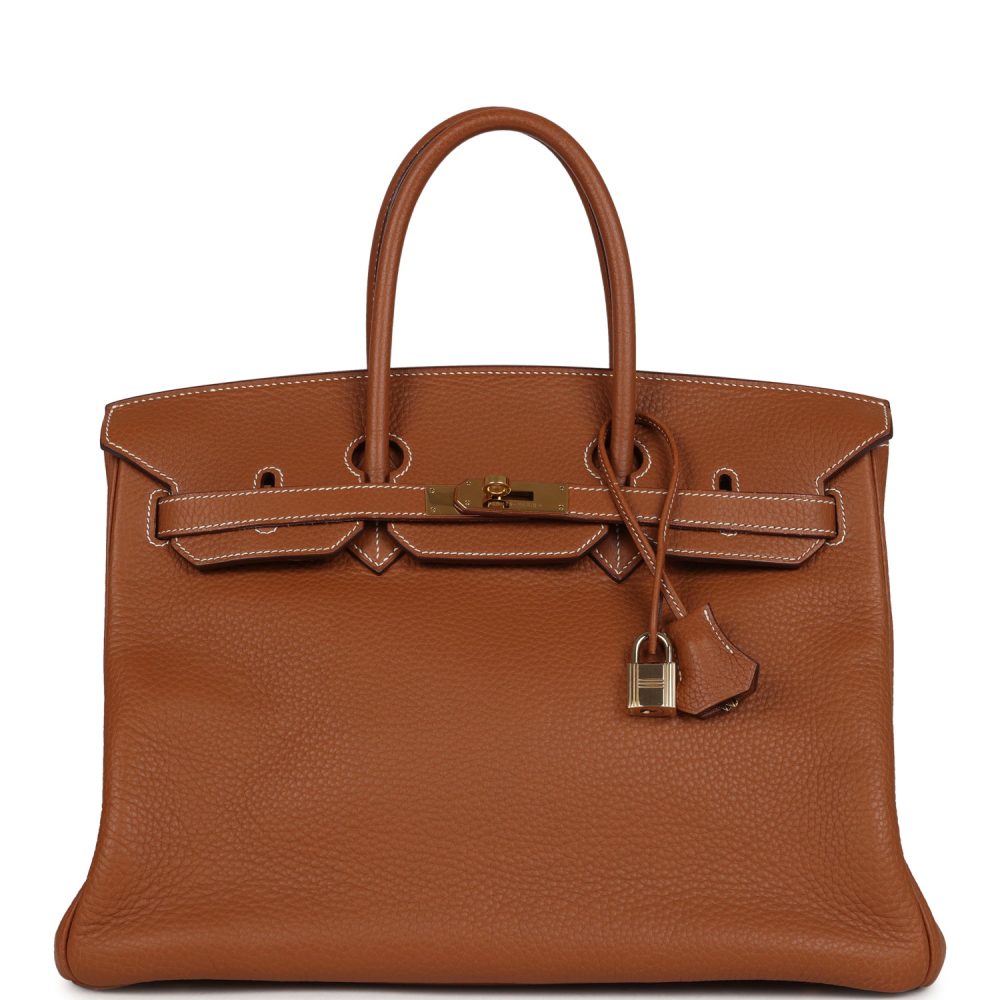 Vintage Hermes Birkin 35 Gold Clemence Gold Hardware