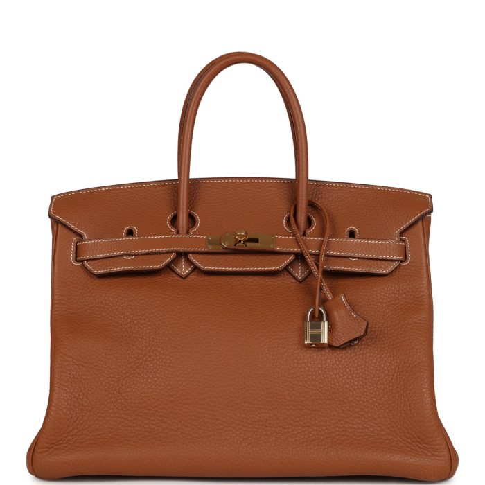 Vintage Hermes Birkin 35 Gold Clemence Gold Hardware