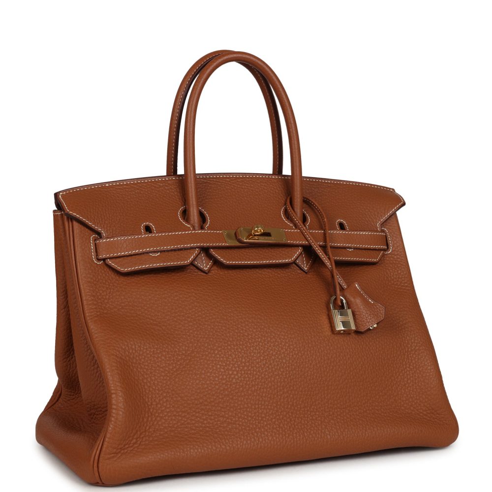 Vintage Hermes Birkin 35 Gold Clemence Gold Hardware - Image 2