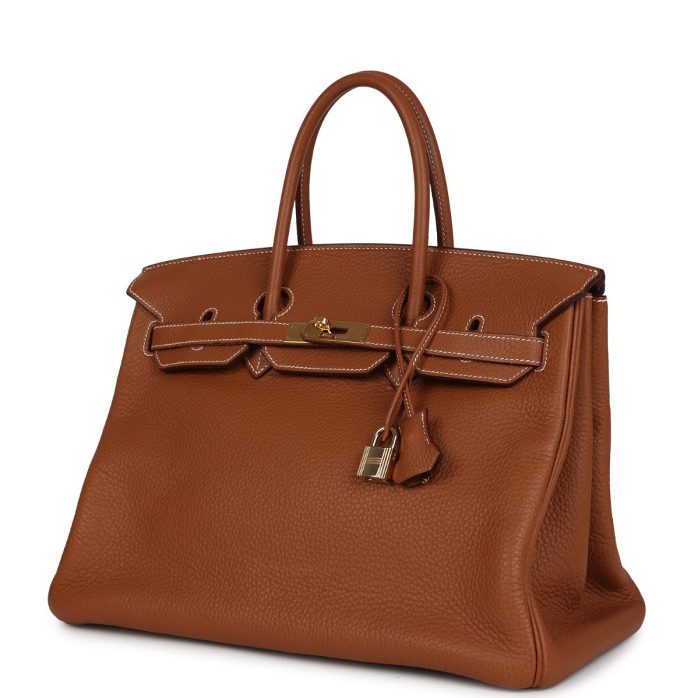 Vintage Hermes Birkin 35 Gold Clemence Gold Hardware - Image 5