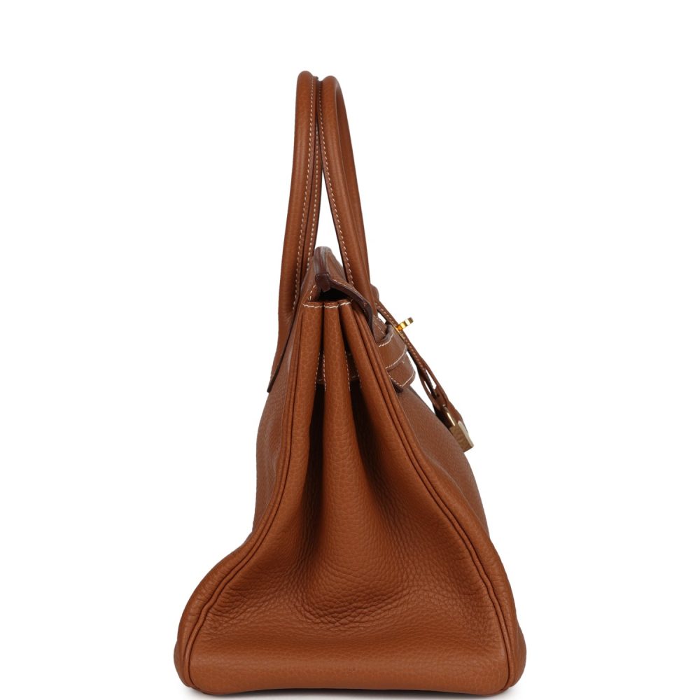 Vintage Hermes Birkin 35 Gold Clemence Gold Hardware - Image 3