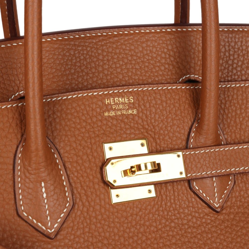 Vintage Hermes Birkin 35 Gold Clemence Gold Hardware - Image 7