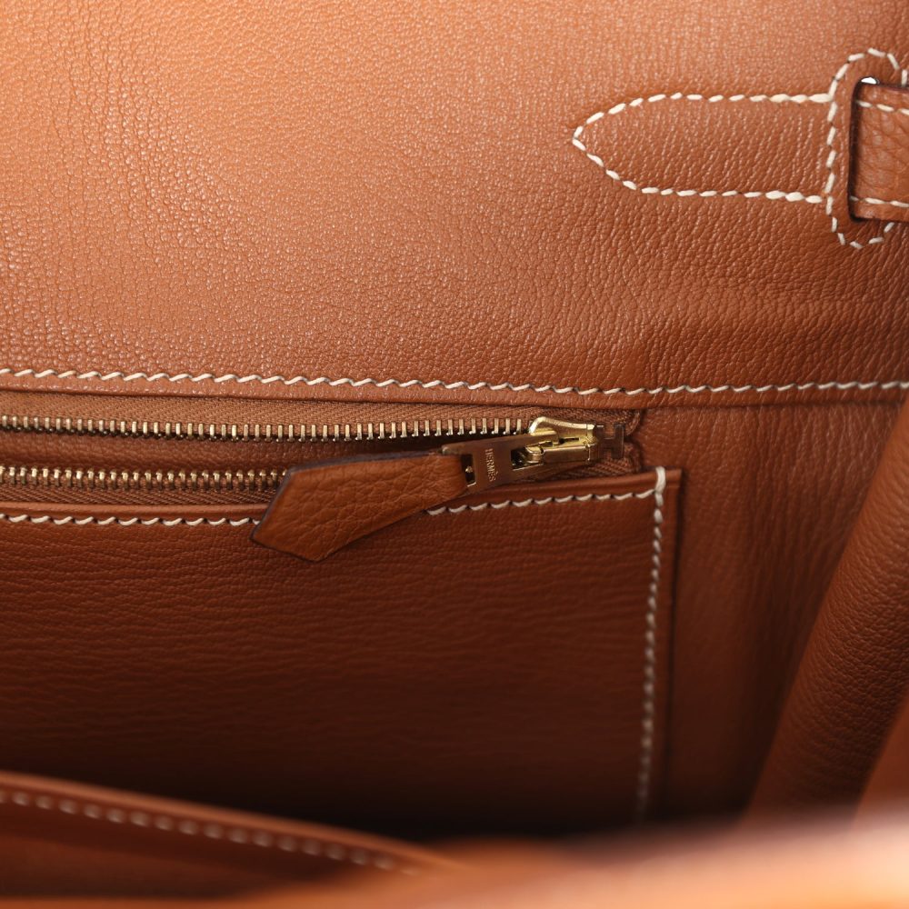 Vintage Hermes Birkin 35 Gold Clemence Gold Hardware - Image 9