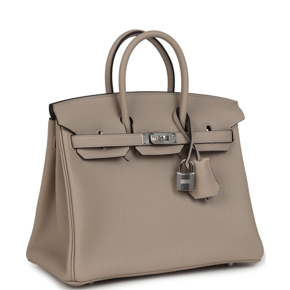 Hermes Birkin 25 Gris Tourterelle Togo Palladium Hardware - Image 2