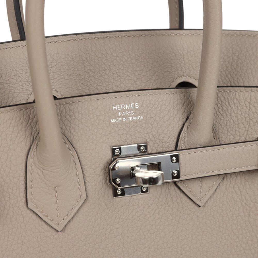 Hermes Birkin 25 Gris Tourterelle Togo Palladium Hardware - Image 7
