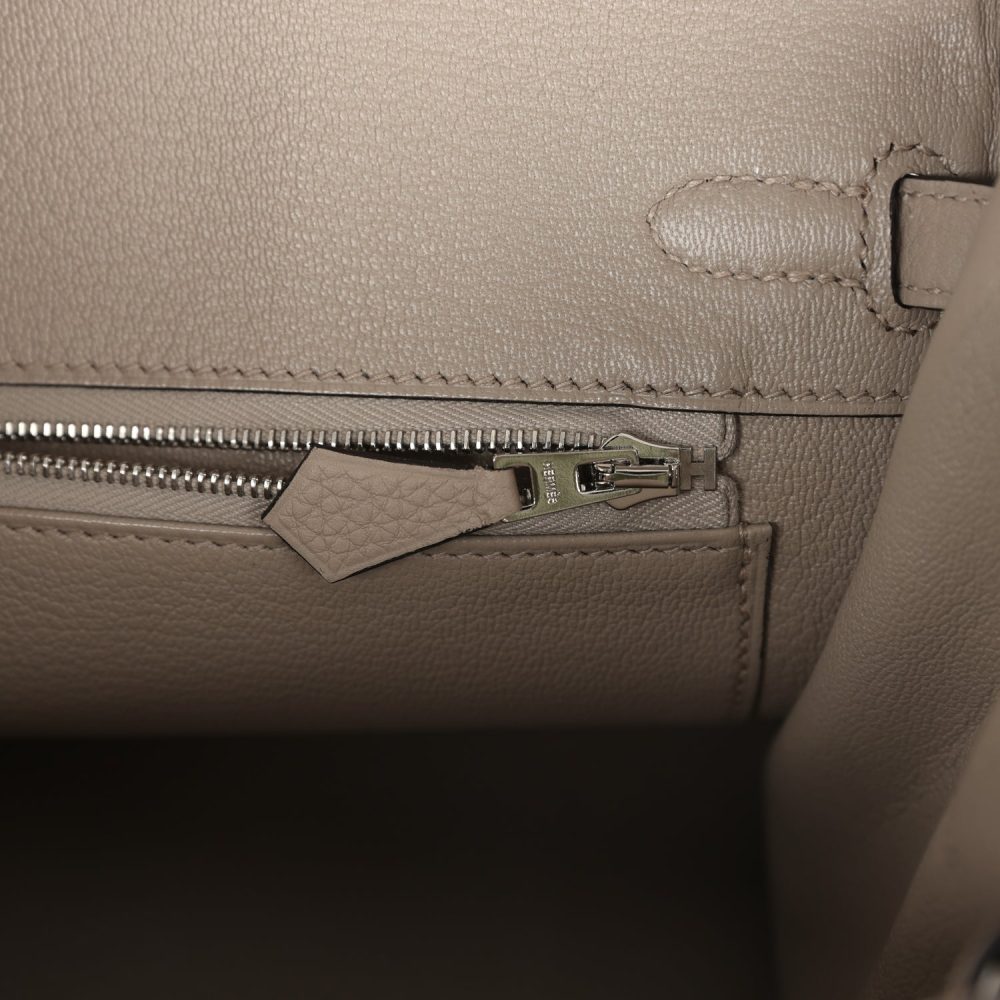 Hermes Birkin 25 Gris Tourterelle Togo Palladium Hardware - Image 9