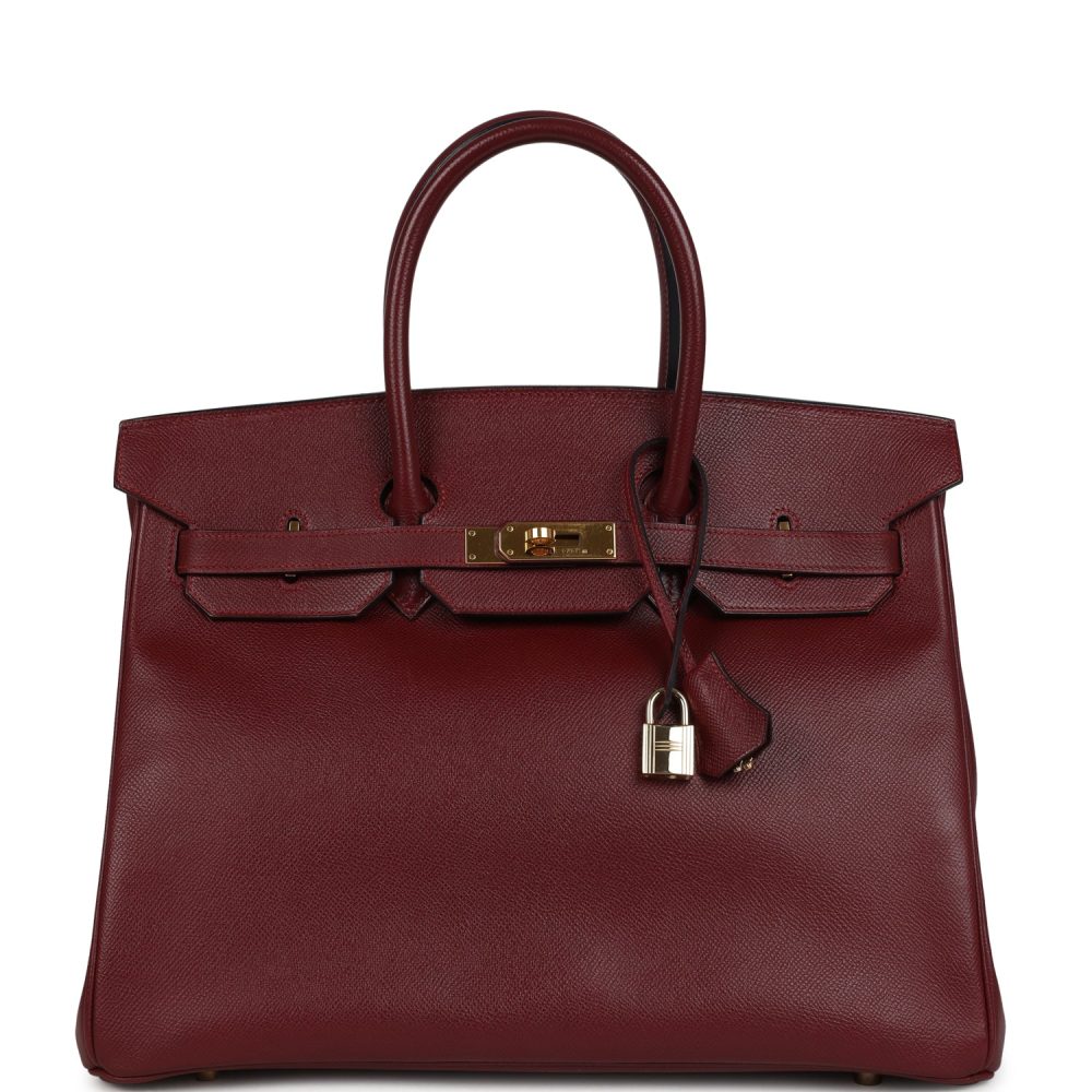 Vintage Hermes Birkin 35 Rouge H Courchevel Gold Hardware