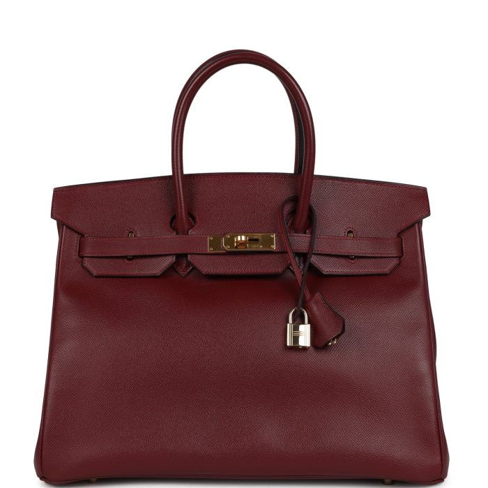 Vintage Hermes Birkin 35 Rouge H Courchevel Gold Hardware