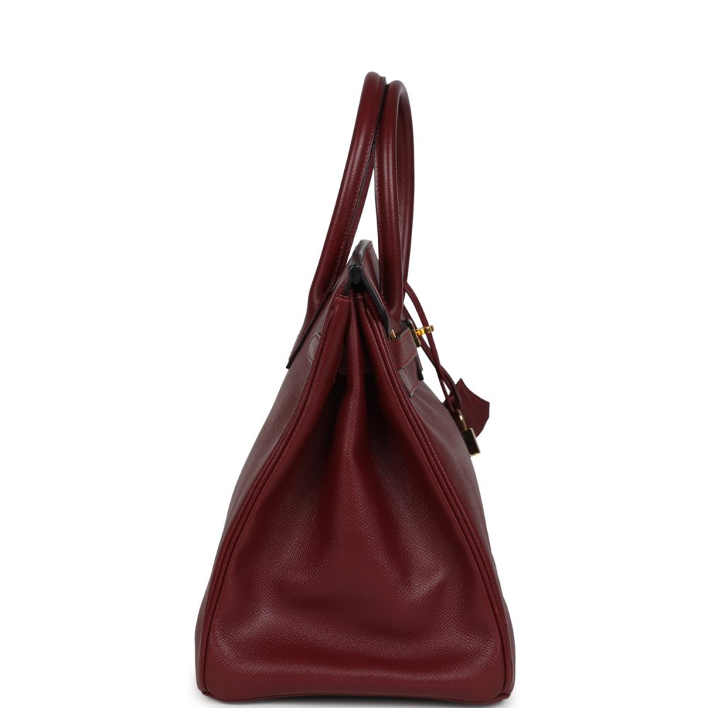 Vintage Hermes Birkin 35 Rouge H Courchevel Gold Hardware - Image 3