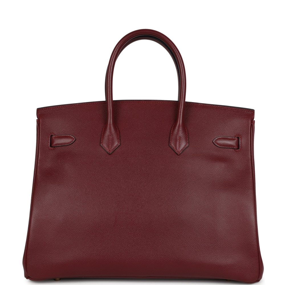 Vintage Hermes Birkin 35 Rouge H Courchevel Gold Hardware - Image 4