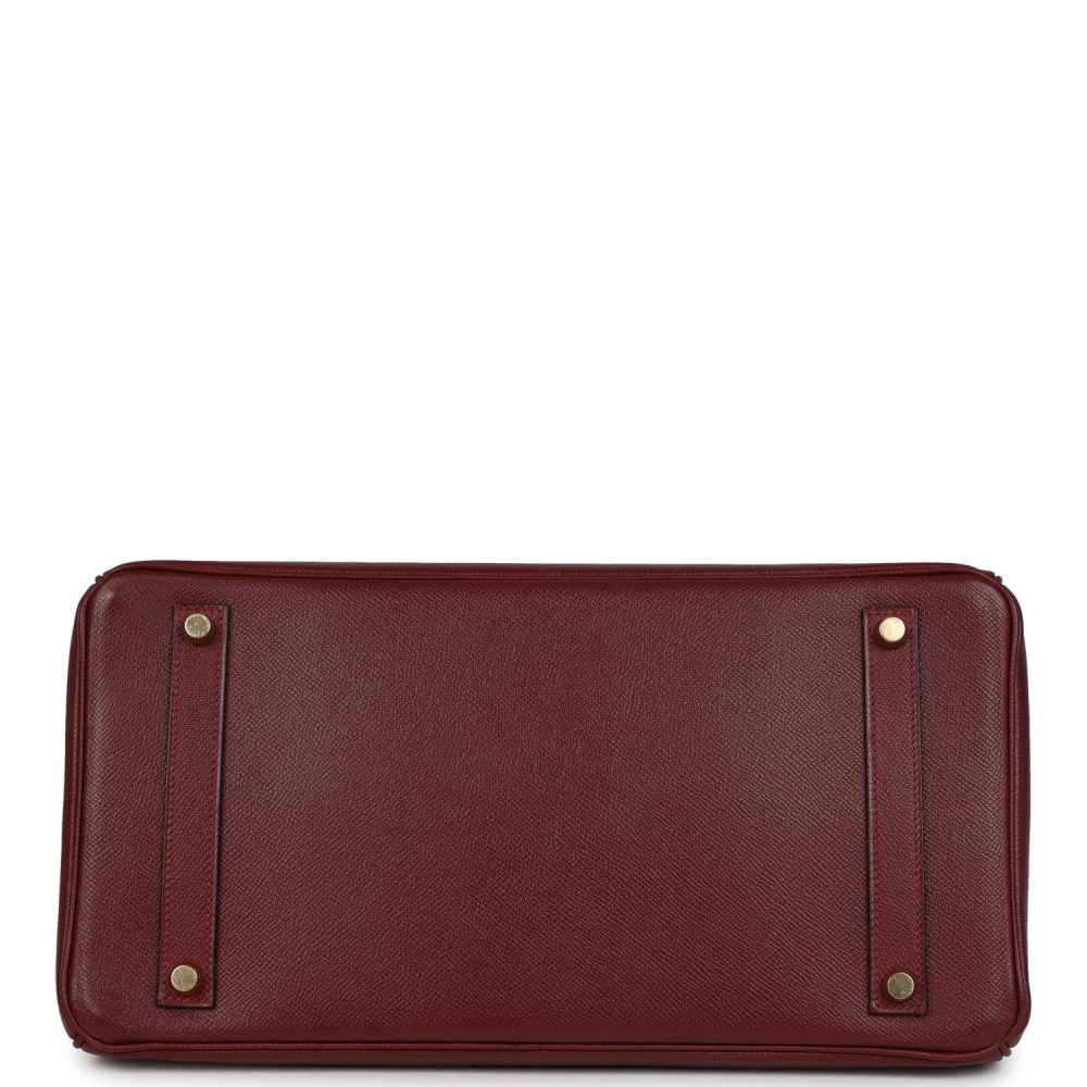 Vintage Hermes Birkin 35 Rouge H Courchevel Gold Hardware - Image 6