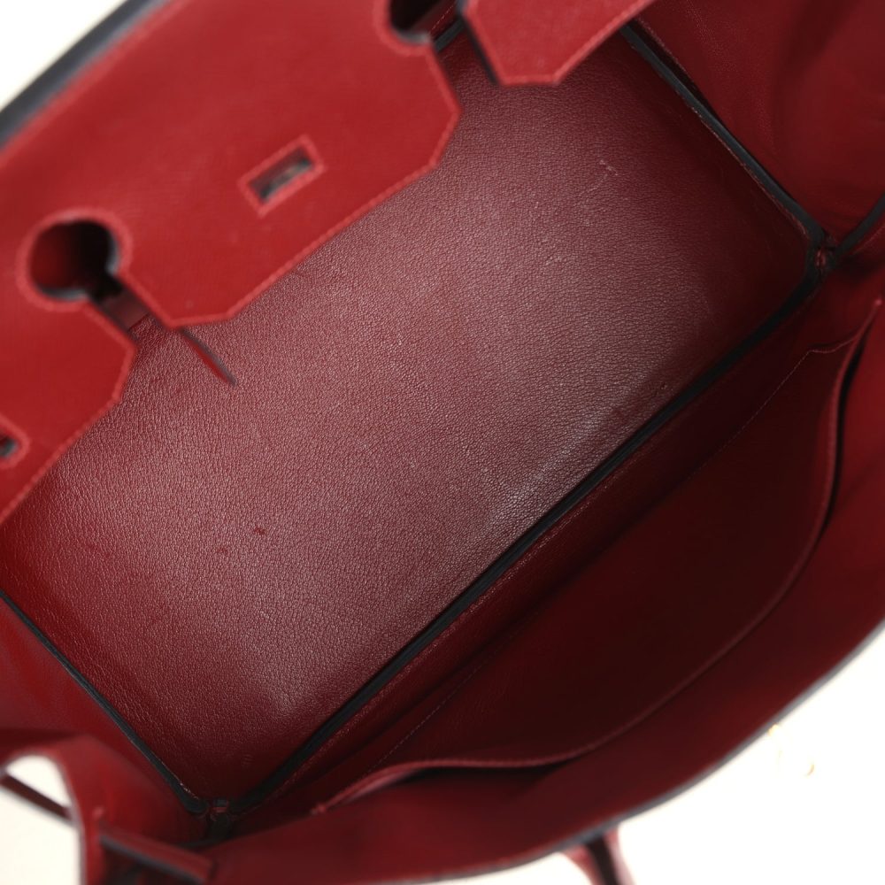 Vintage Hermes Birkin 35 Rouge H Courchevel Gold Hardware - Image 8