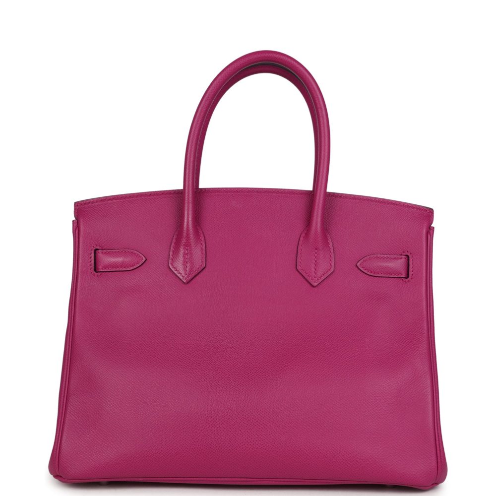 Pre-owned Hermes Birkin 30 Rose Pourpre Epsom Palladium Hardware - Image 4