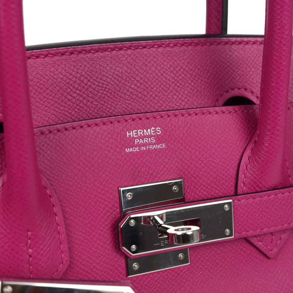 Pre-owned Hermes Birkin 30 Rose Pourpre Epsom Palladium Hardware - Image 7