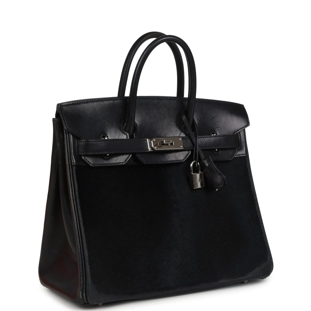 Pre-owned Hermes Birkin 28 HAC Black Evercalf and Troika Palladium Hardware - Image 2
