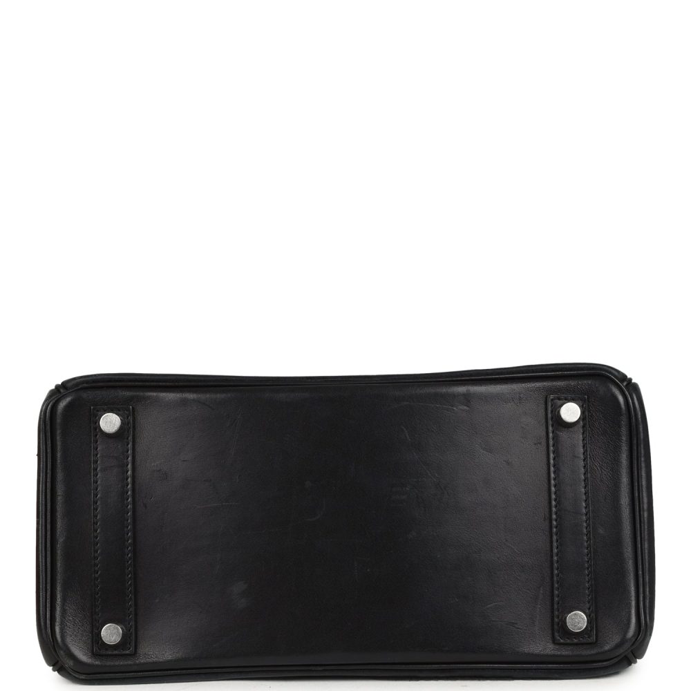 Pre-owned Hermes Birkin 28 HAC Black Evercalf and Troika Palladium Hardware - Image 6