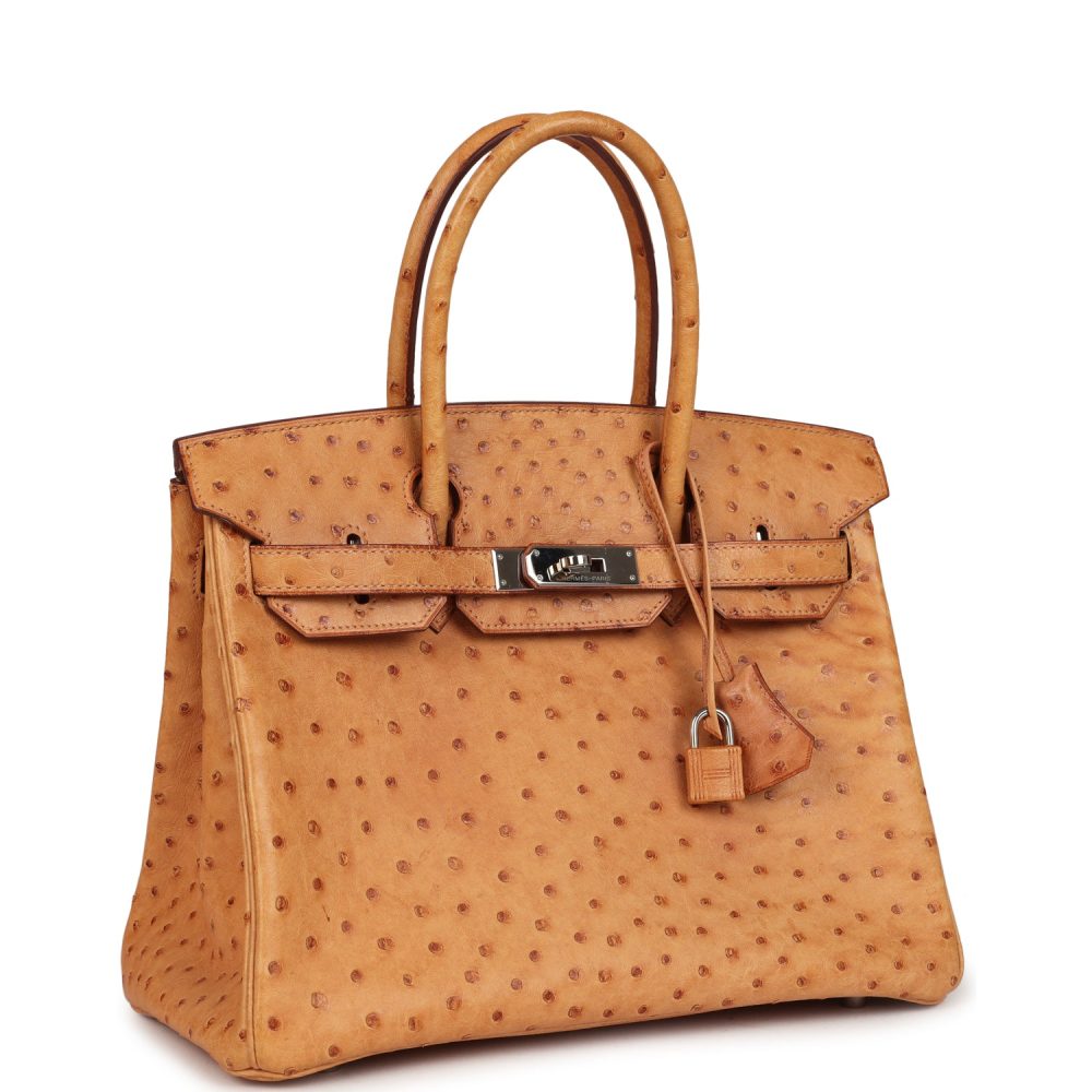 Pre-owned Hermes Birkin 30 Natural Sable Ostrich Palladium Hardware - Image 2