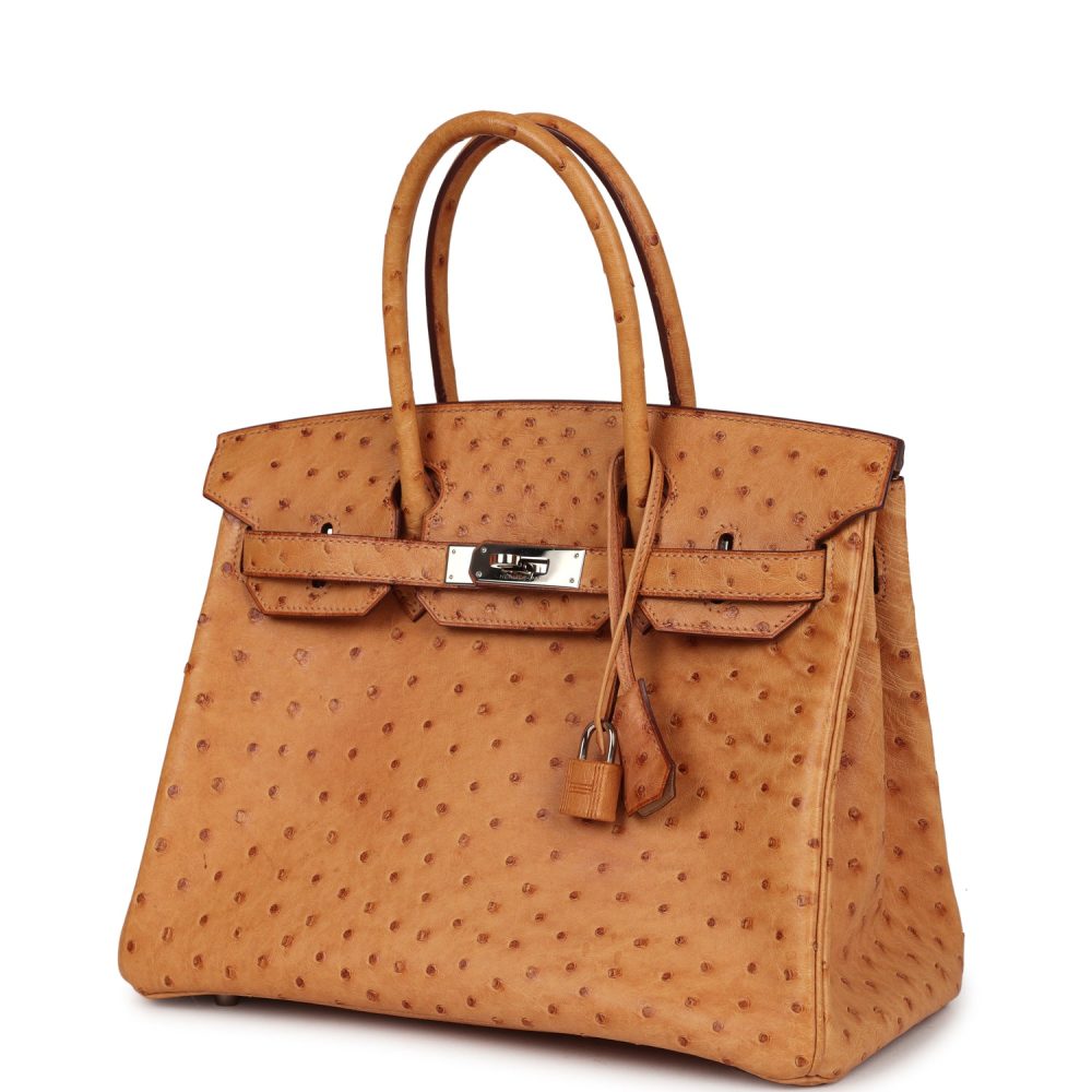 Pre-owned Hermes Birkin 30 Natural Sable Ostrich Palladium Hardware - Image 5