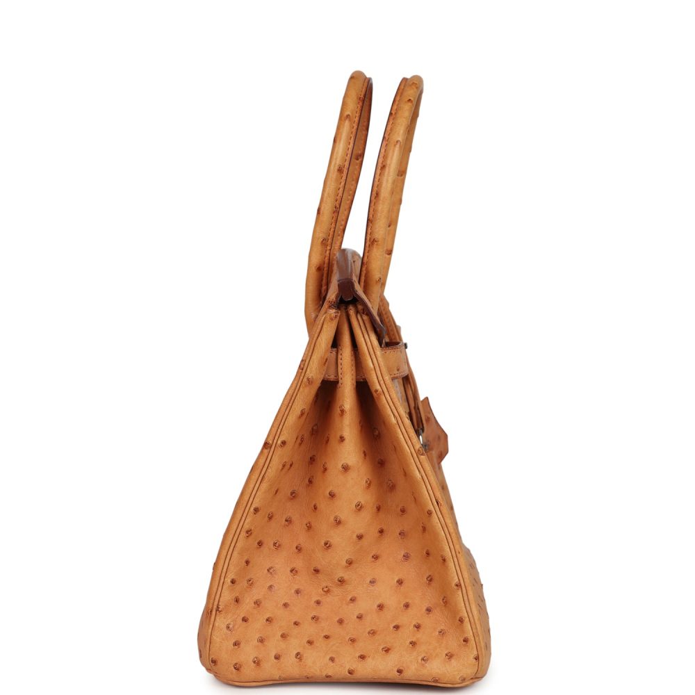 Pre-owned Hermes Birkin 30 Natural Sable Ostrich Palladium Hardware - Image 3