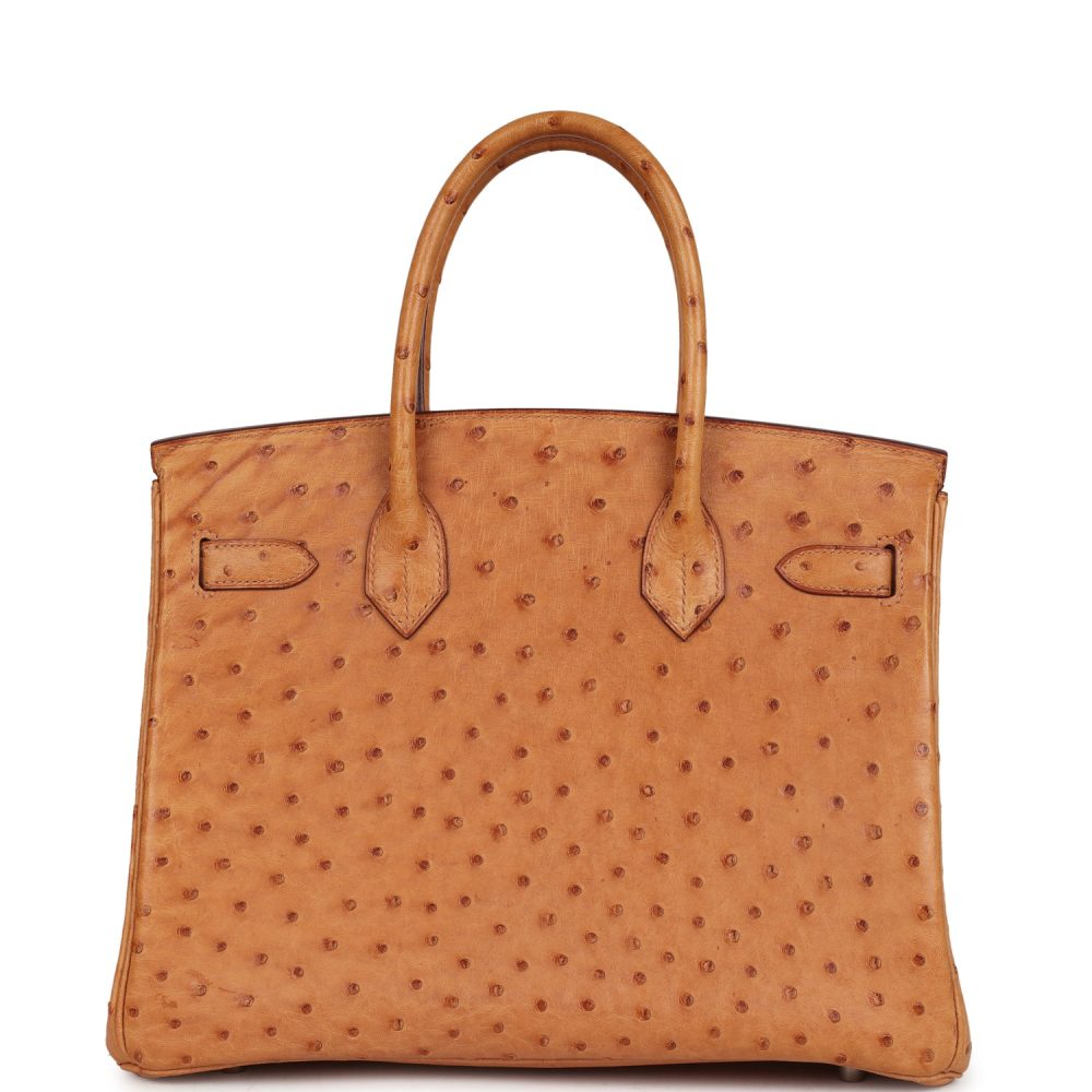 Pre-owned Hermes Birkin 30 Natural Sable Ostrich Palladium Hardware - Image 4