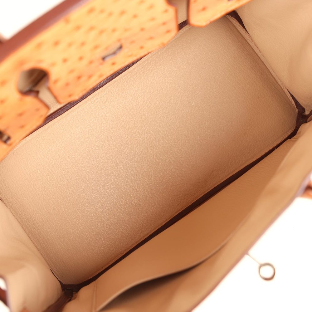 Pre-owned Hermes Birkin 30 Natural Sable Ostrich Palladium Hardware - Image 8