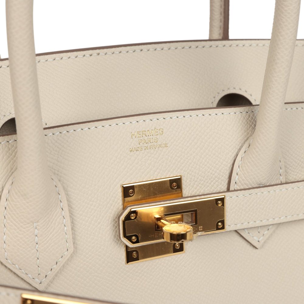 Hermes Birkin 30 Craie Epsom Gold Hardware - Image 7