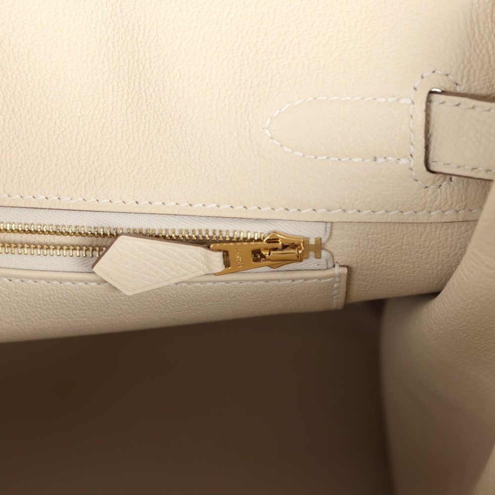 Hermes Birkin 30 Craie Epsom Gold Hardware - Image 9