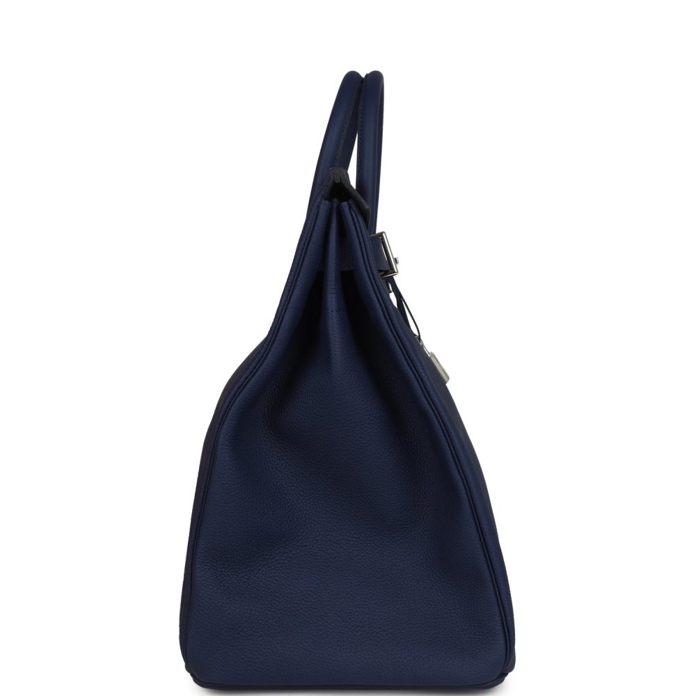 Hermes HAC Birkin 40 Bleu Saphir Togo Palladium Hardware - Image 3