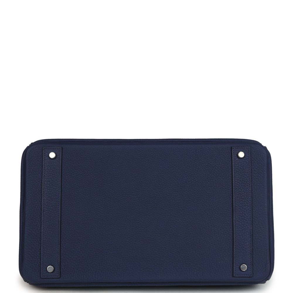 Hermes HAC Birkin 40 Bleu Saphir Togo Palladium Hardware - Image 6