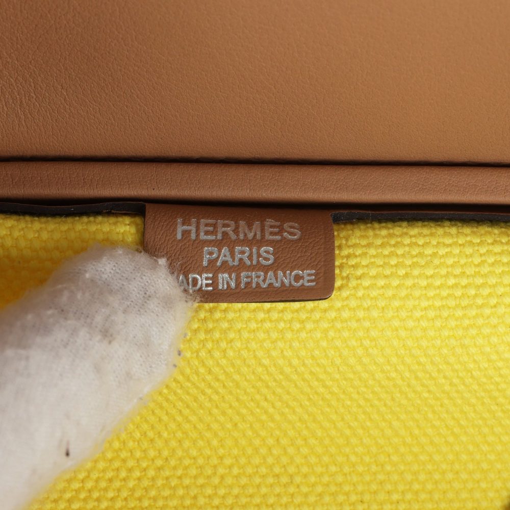 Hermes Birkin Cargo 35 Jaune Citron Toile and Chai Swift Palladium Hardware - Image 8