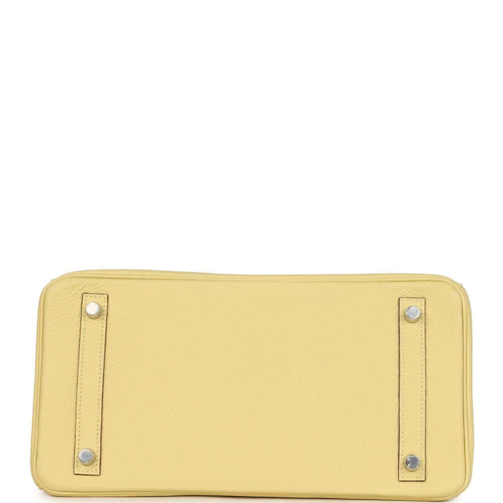 Pre-owned Hermes Birkin 30 Jaune Poussin Togo Palladium Hardware - Image 6