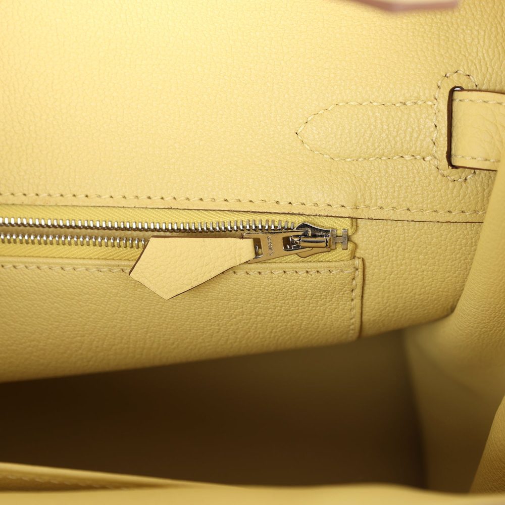 Pre-owned Hermes Birkin 30 Jaune Poussin Togo Palladium Hardware - Image 9