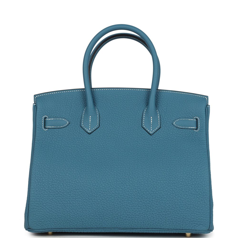 Hermes Birkin 30 Blue Jean Togo Gold Hardware - Image 5