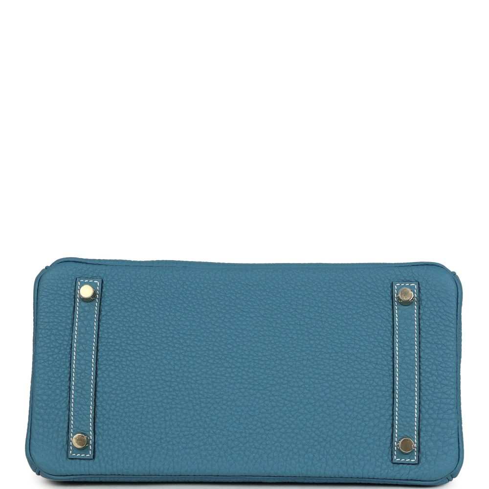 Hermes Birkin 30 Blue Jean Togo Gold Hardware - Image 6