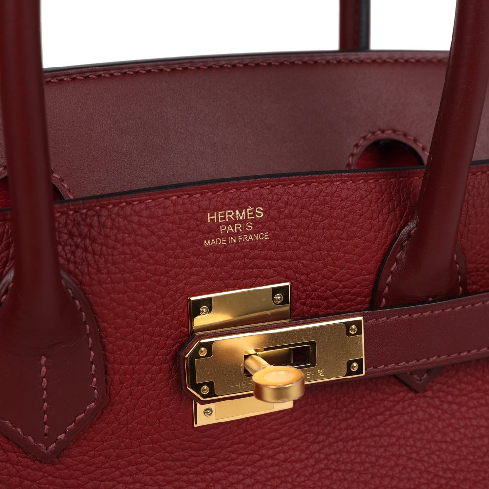 Hermes Birkin 30 Rouge H Verso Sombrero and Clemence Touch Gold Hardware - Image 7