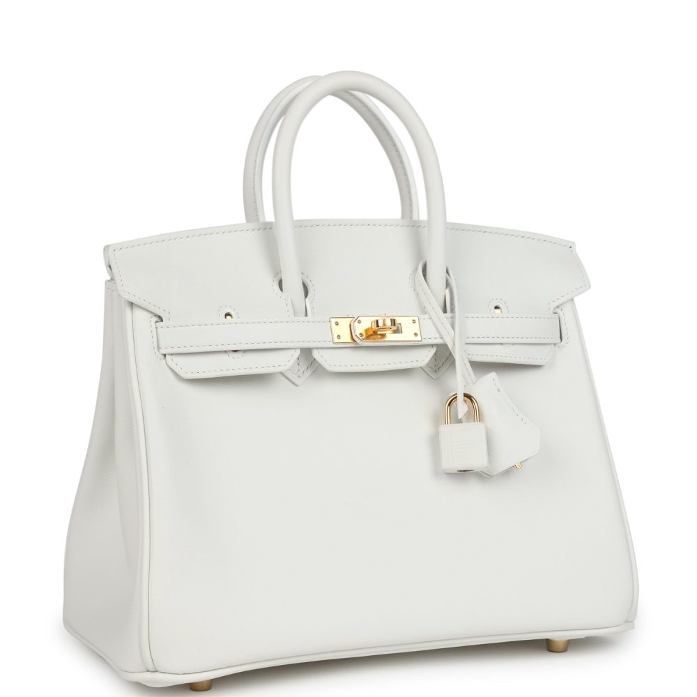 Hermes Birkin 25 New White Swift Gold Hardware - Image 2