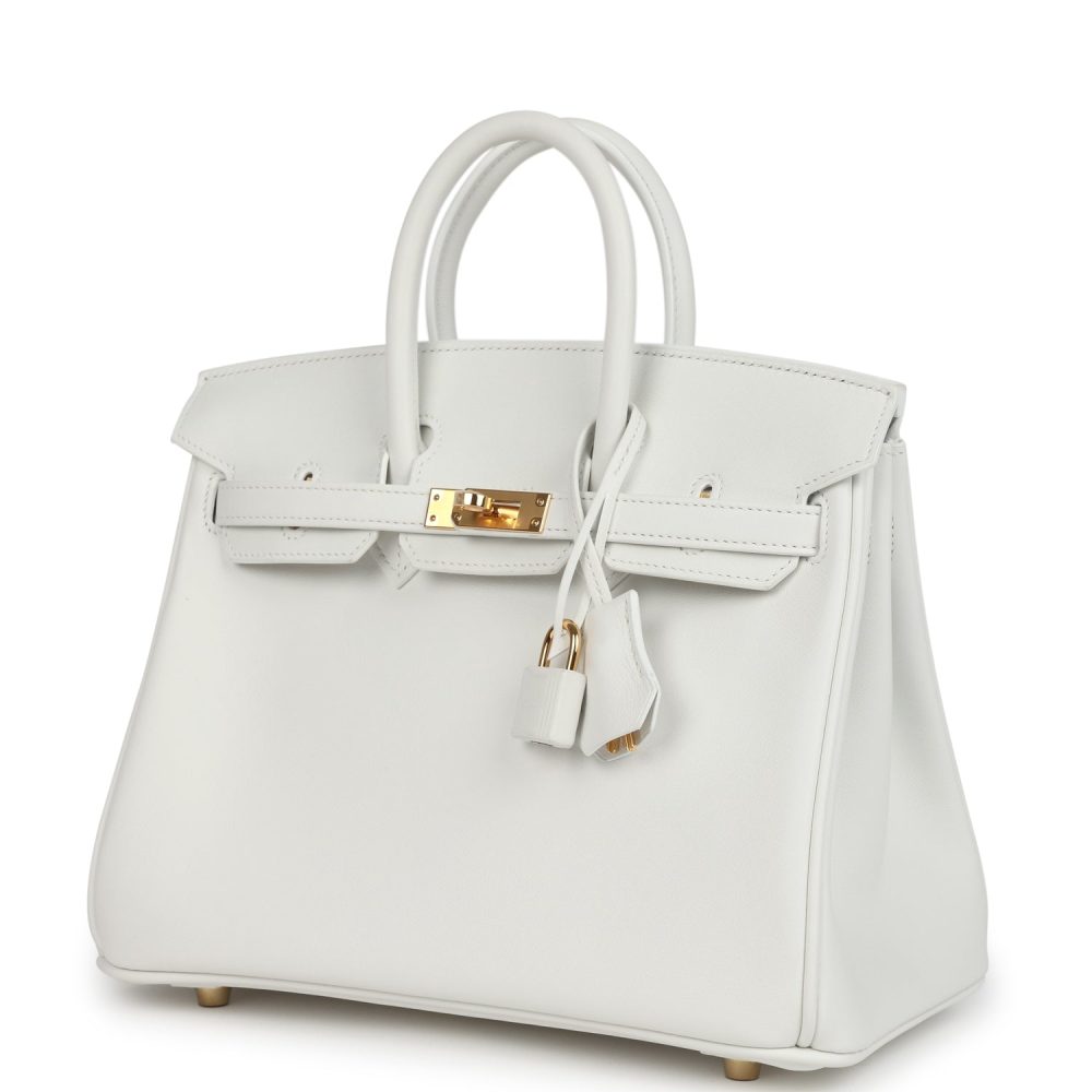Hermes Birkin 25 New White Swift Gold Hardware - Image 3
