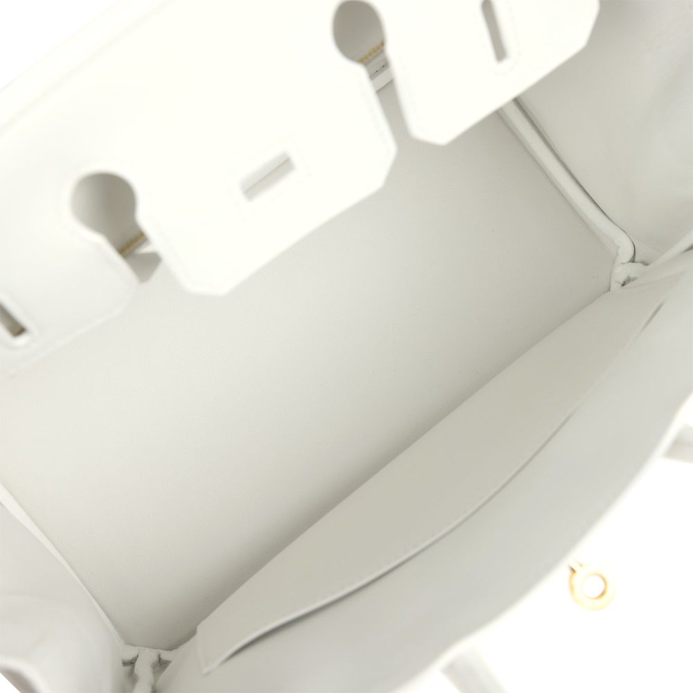 Hermes Birkin 25 New White Swift Gold Hardware - Image 8