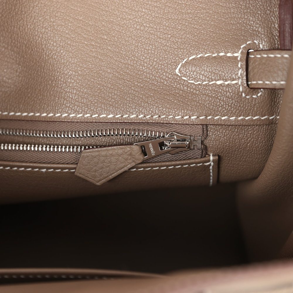 Hermes Birkin 25 Etoupe Togo Palladium Hardware - Image 9