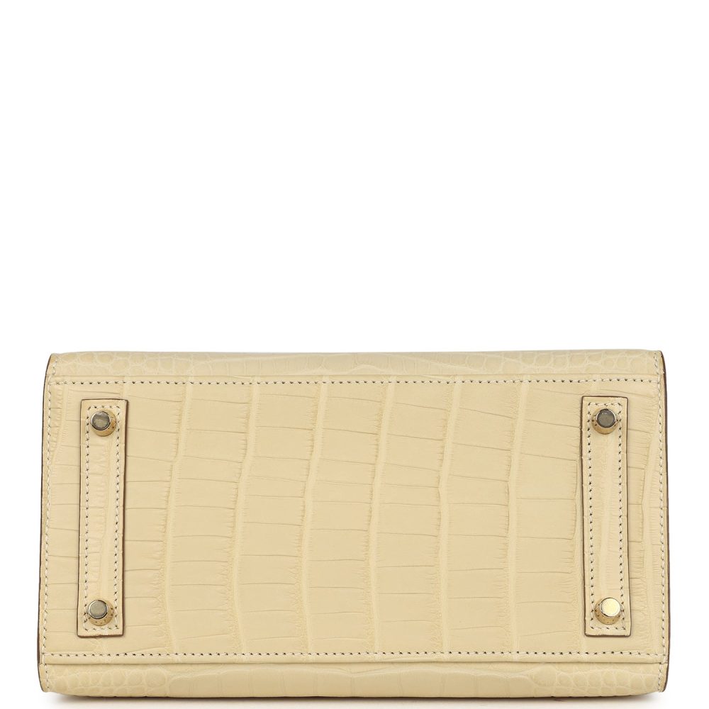 Hermes Birkin Sellier 20 Vanille Matte Alligator Gold Hardware - Image 6