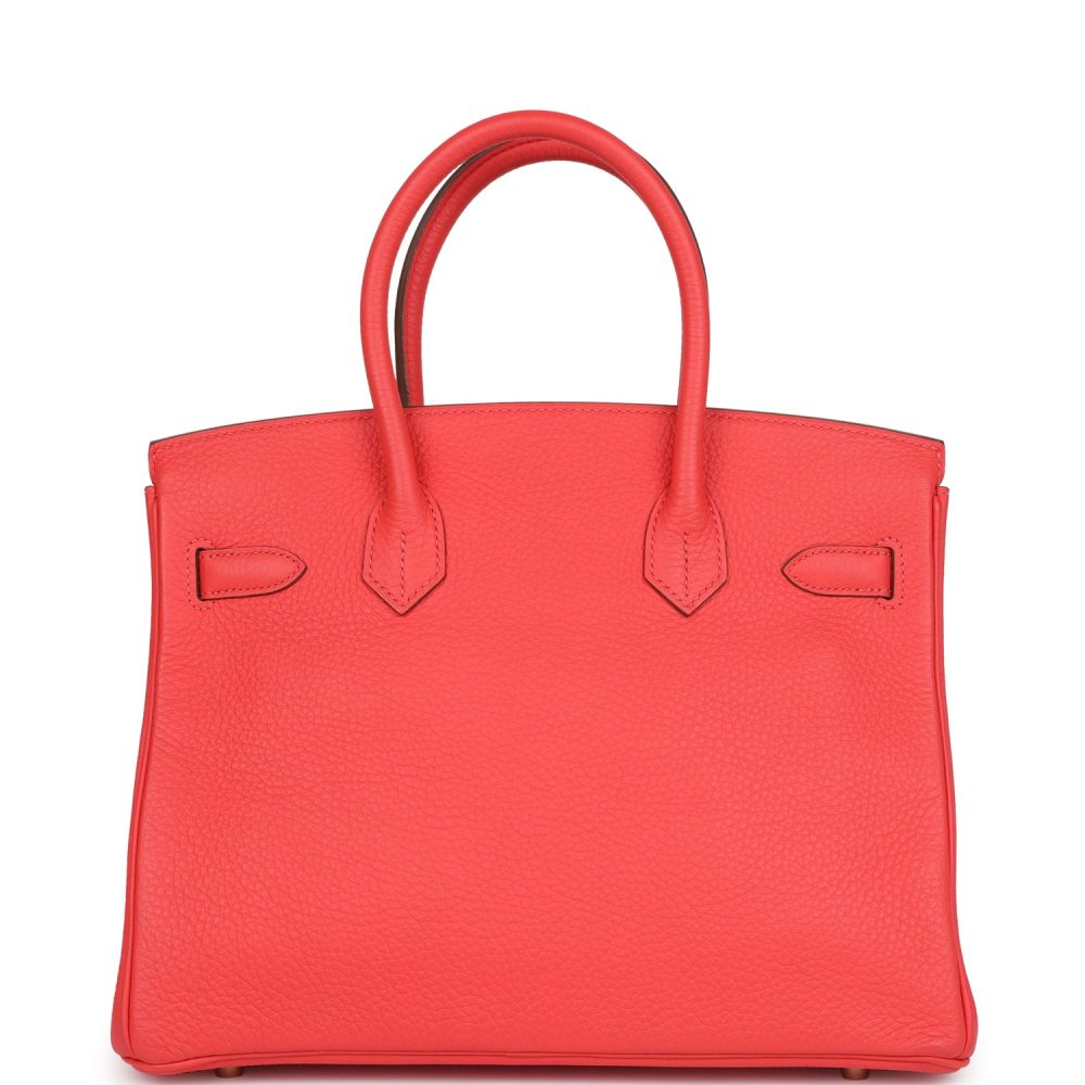 Pre-owned Hermes Birkin 30 Bougainvillea Clemence Gold Hardware - Image 4