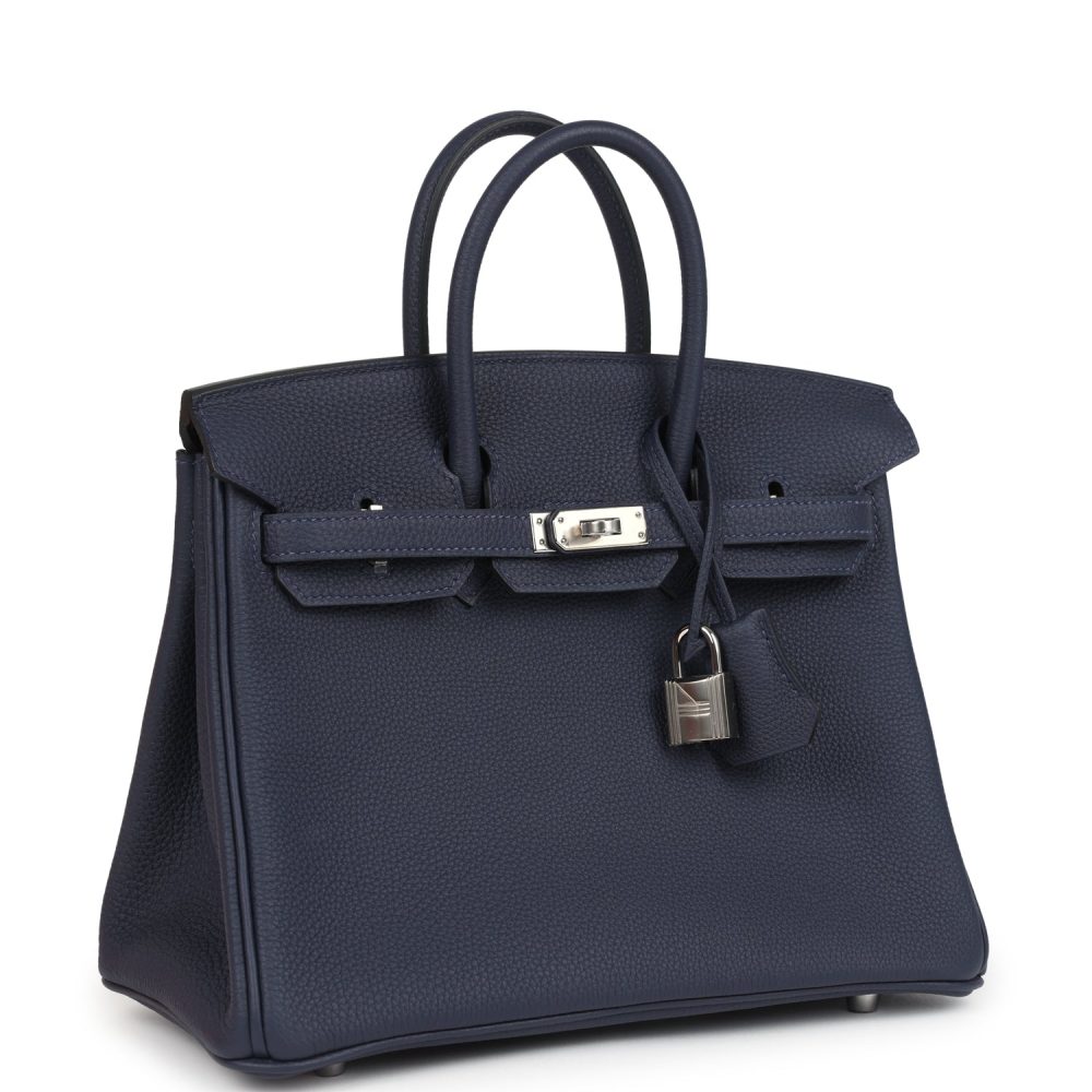 Hermes Birkin 25 Bleu Nuit Togo Palladium Hardware - Image 2