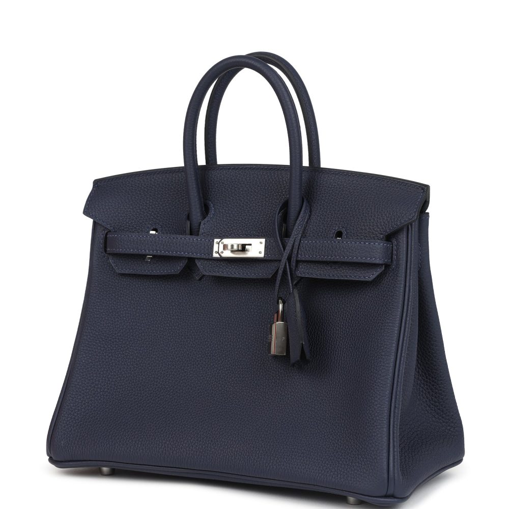 Hermes Birkin 25 Bleu Nuit Togo Palladium Hardware - Image 5