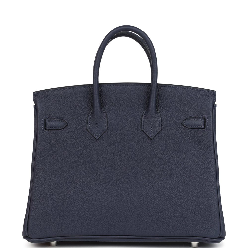 Hermes Birkin 25 Bleu Nuit Togo Palladium Hardware - Image 4