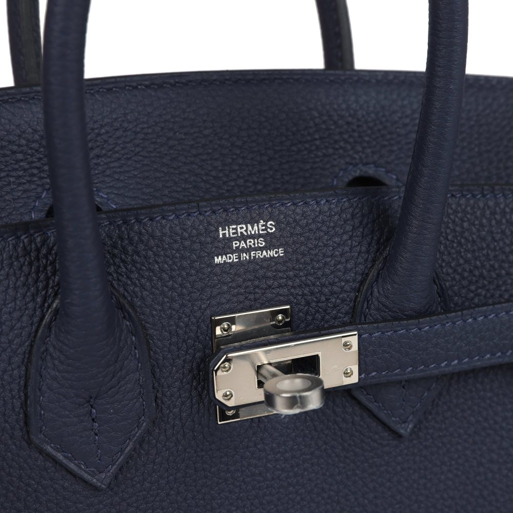 Hermes Birkin 25 Bleu Nuit Togo Palladium Hardware - Image 7