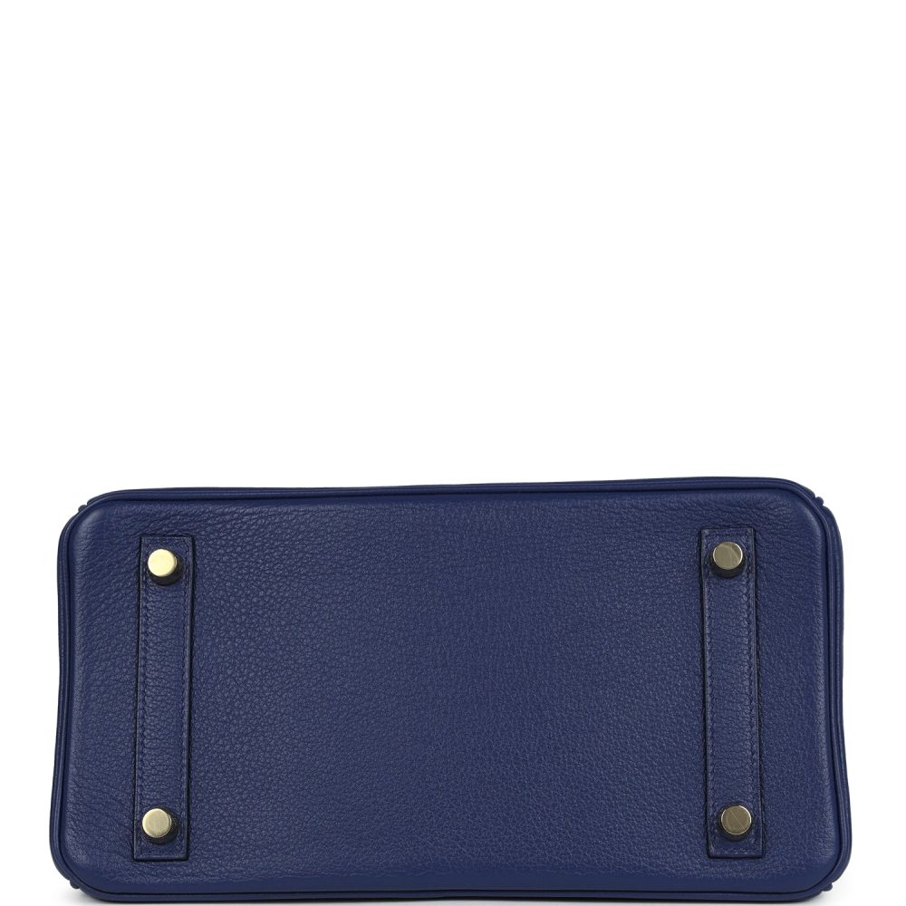 Hermes Birkin 25 Bleu Saphir Verso Novillo Gold Hardware - Image 6