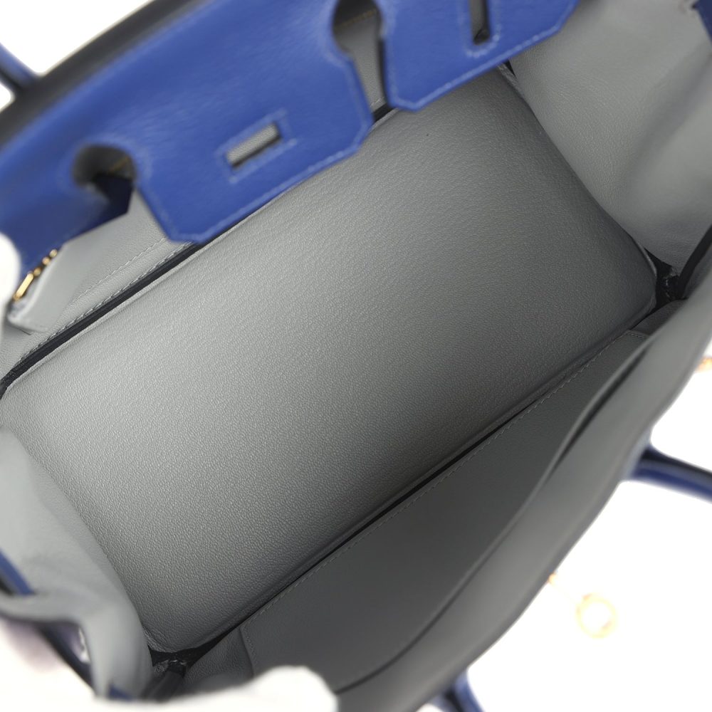 Hermes Birkin 25 Bleu Saphir Verso Novillo Gold Hardware - Image 8