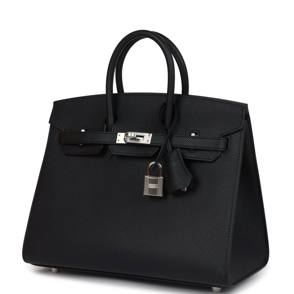 Hermes Birkin Sellier 25 Black Epsom Palladium Hardware - Image 3